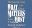 Go to record What matters most the power of living your values